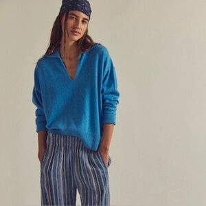 Free people Eloura cashmere Henley sweater Aquarius
